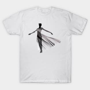 Dynamic Minimalism: Capturing the Essence of Dance in Line Art T-Shirt